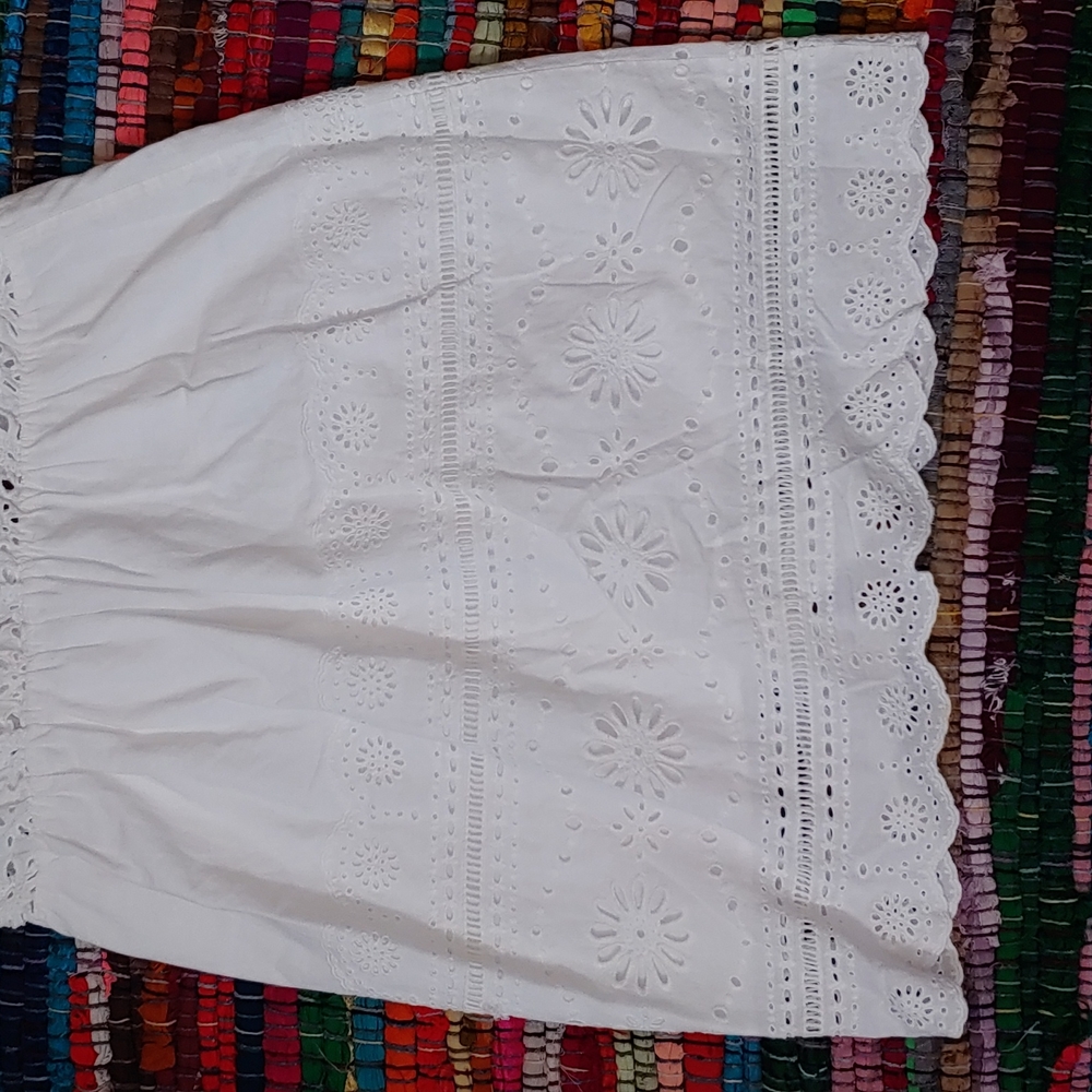 Veronica Beard White Eyelet Button-Down Mini Dress - Picture 12 of 15